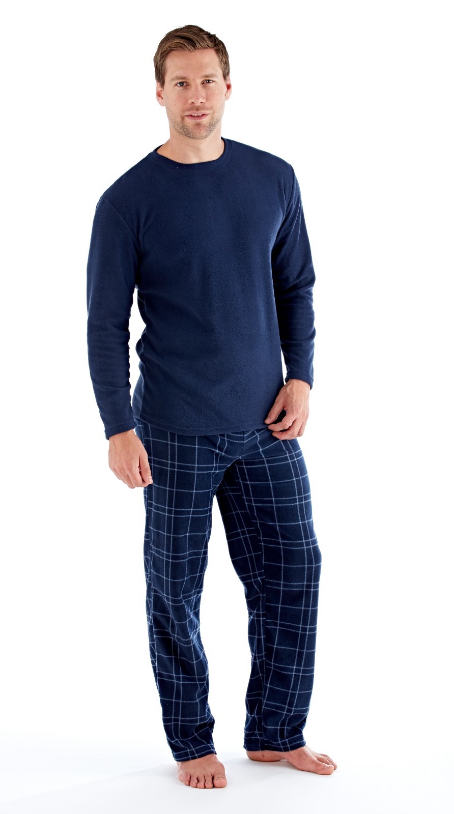 mens fleece pyjamas set